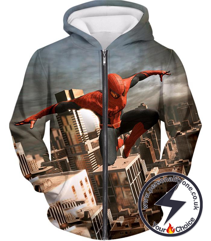 Amazing Spiderman 3D Action Zip Up Hoodie